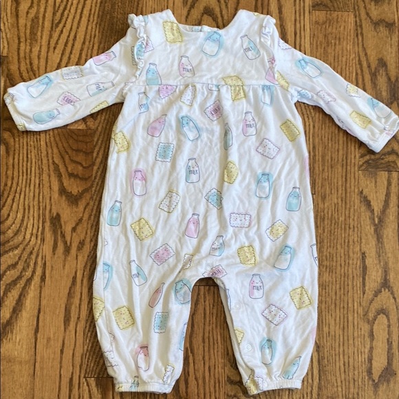 Milk and pop tart print Angel Dear bamboo snap one piece pj, size 3-6 months - Picture 1 of 16